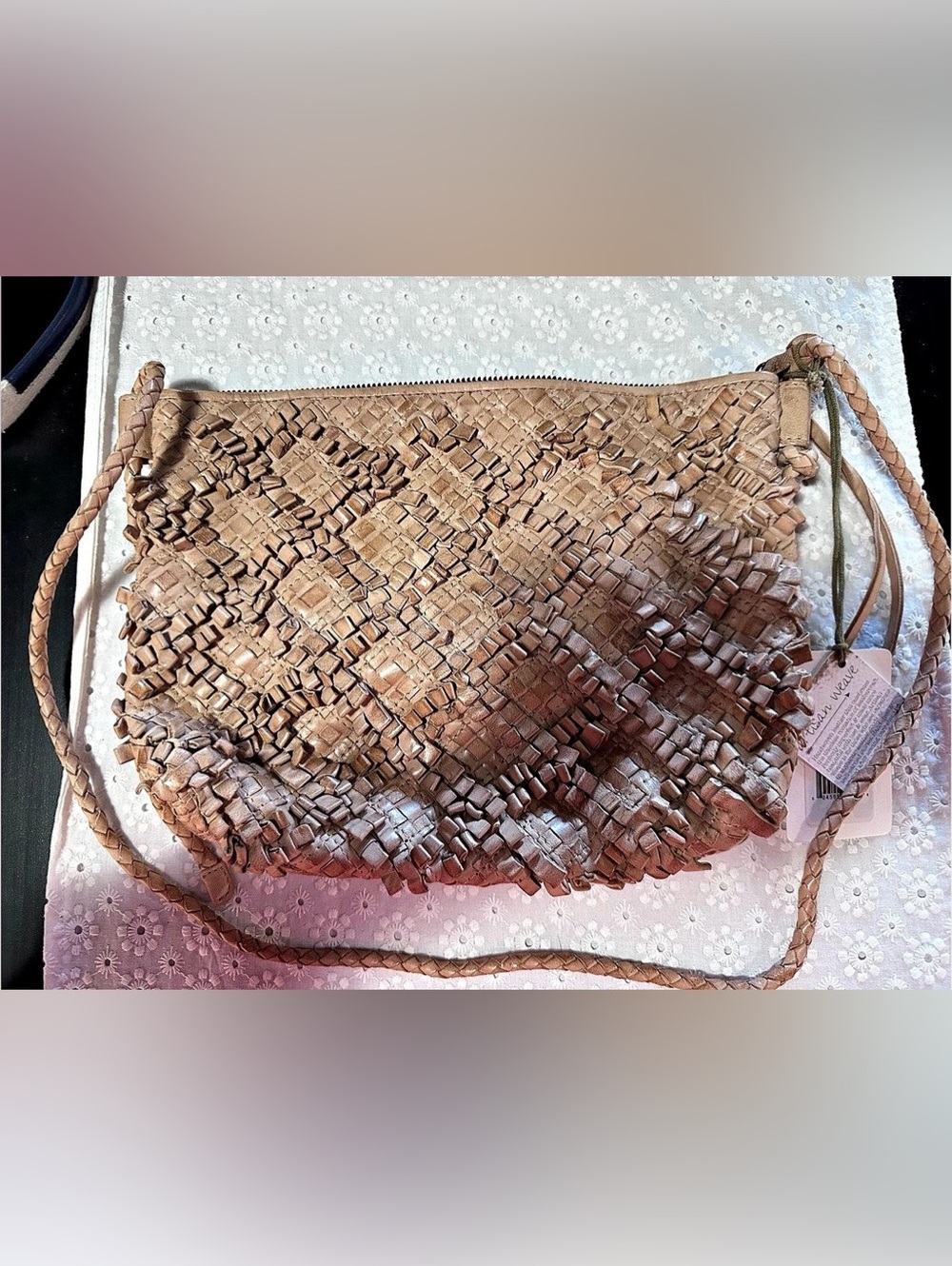 HOBO Woven Crossbody Bag in Brown NWT